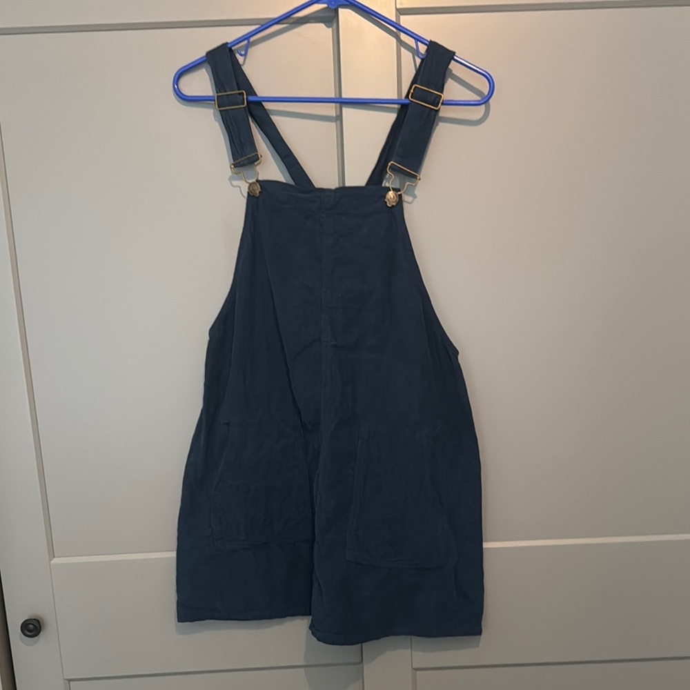 Blue Corduroy Overall Dress